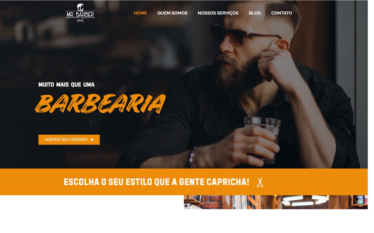 Site Mr. Barber — Site institucional desenvolvido pela Wire Digital